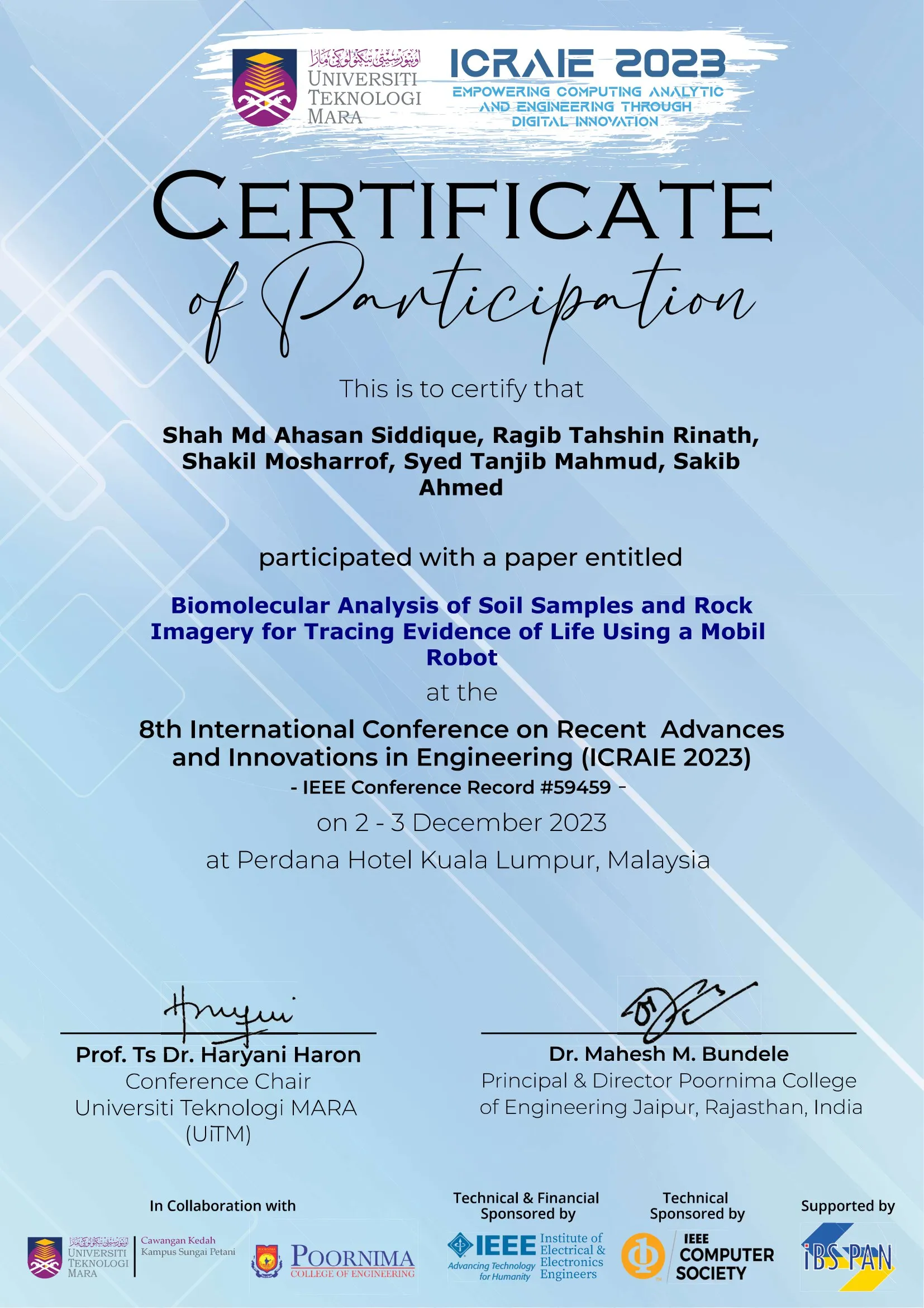 certificate